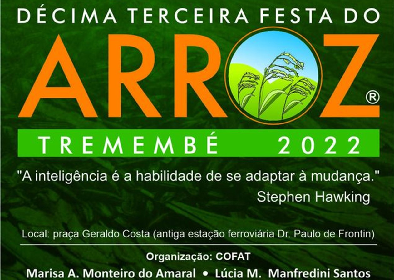 Começa hoje em Tremembé a 13ª Festa do Arroz