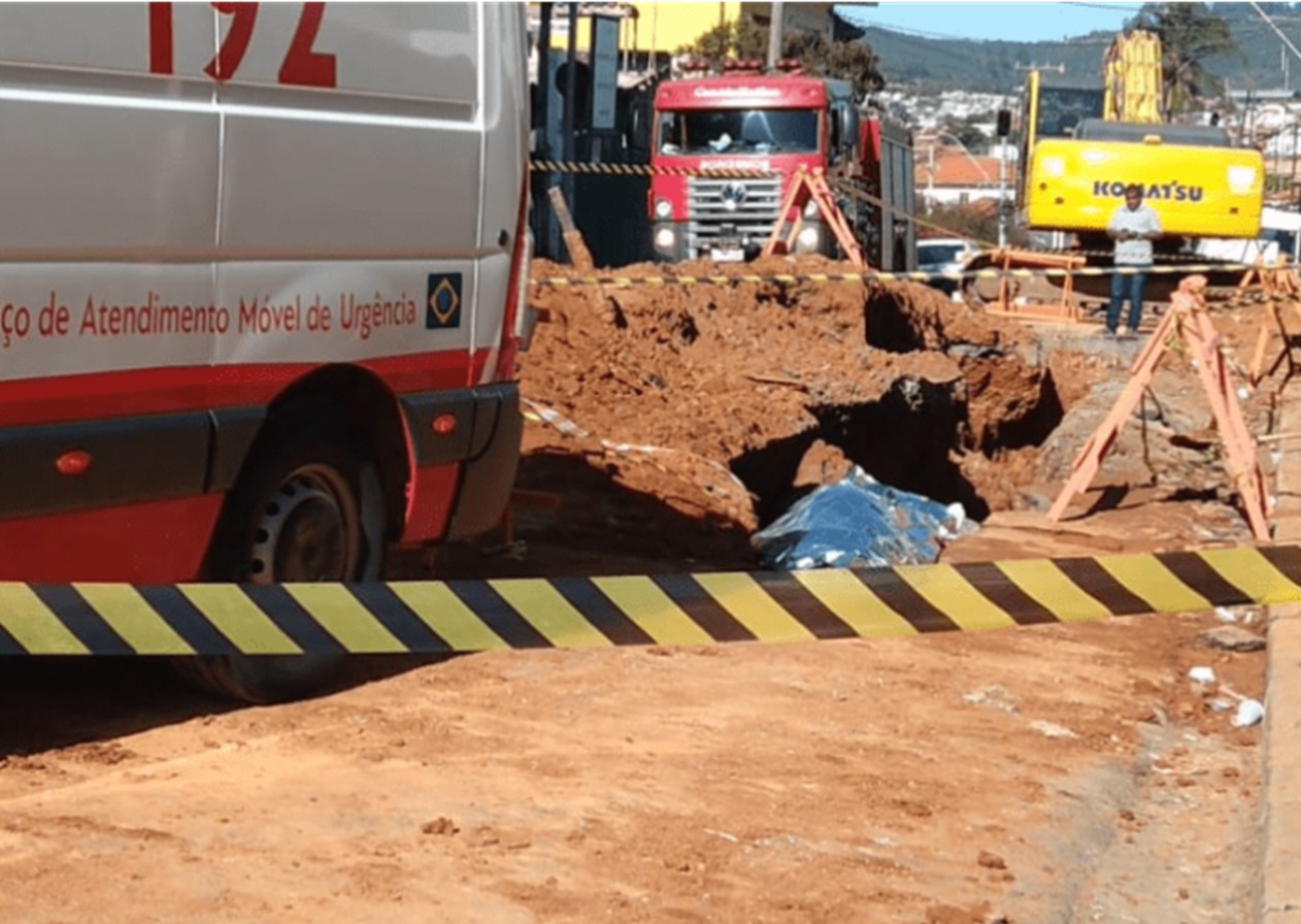 Homem morre soterrado em obra de galeria pluvial em Bragança Paulista, SP