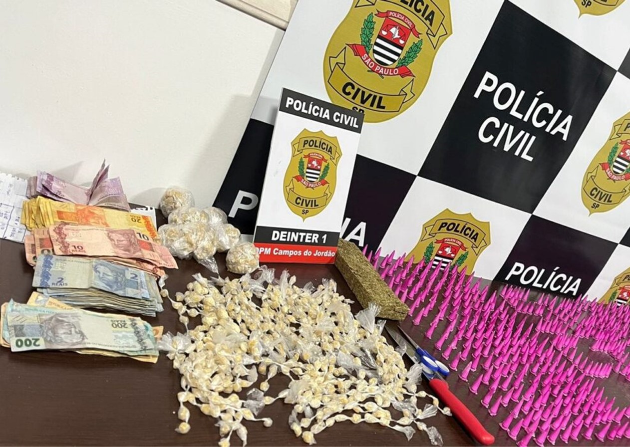 Polícia apreende 3,2 mil porções de drogas em ‘casa bomba’ em Campos do Jordão