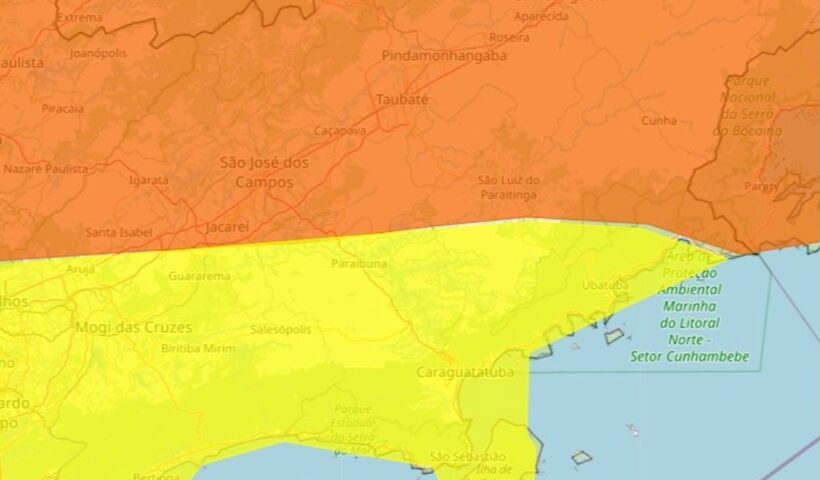  Inmet estende alerta de tempestade no Vale e Litoral Norte até esta segunda-feira